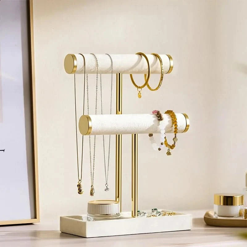 DISPLAYLIVA – Elegant Two-Level Jewelry Stand for Bracelets