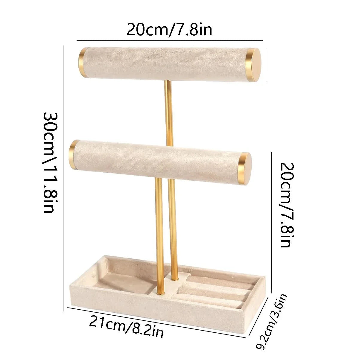 DISPLAYLIVA – Elegant Two-Level Jewelry Stand for Bracelets