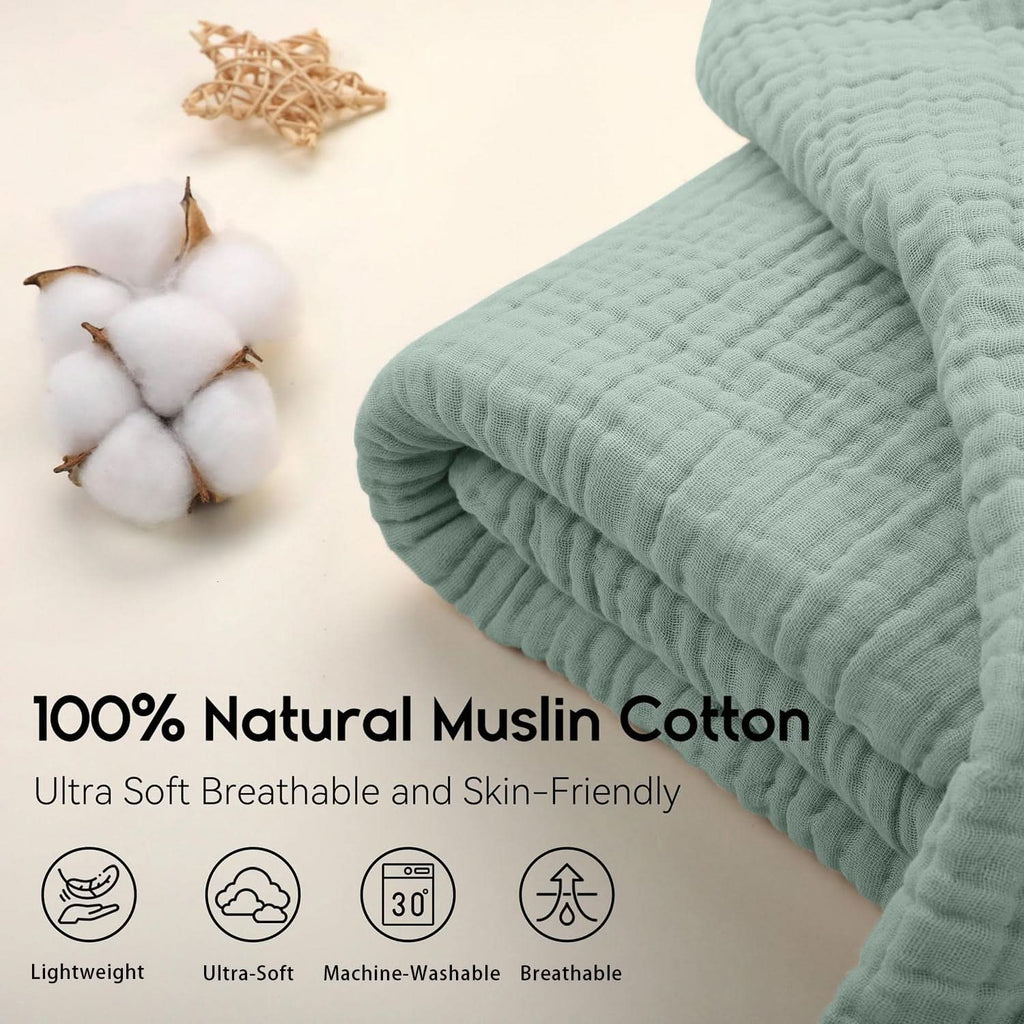 MUSLINOVA – Cotton Muslin Throw Blanket Lightweight Boho Comfort