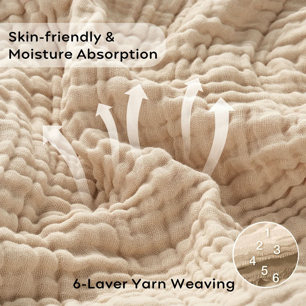 MUSLINOVA – Cotton Muslin Throw Blanket Lightweight Boho Comfort